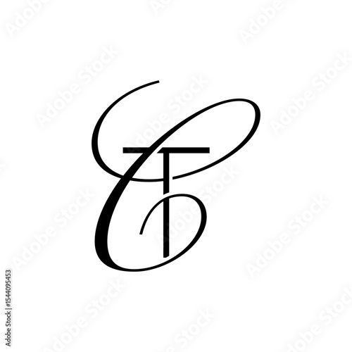 initial letter t with c script logo