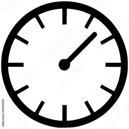 Minimalist vector illustration of a clock with clear markings