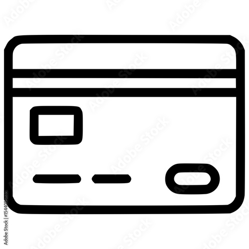 Simple black and white vector illustration of a credit card design