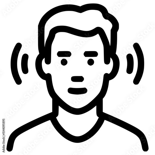 Attentive listener with sound waves in vector design