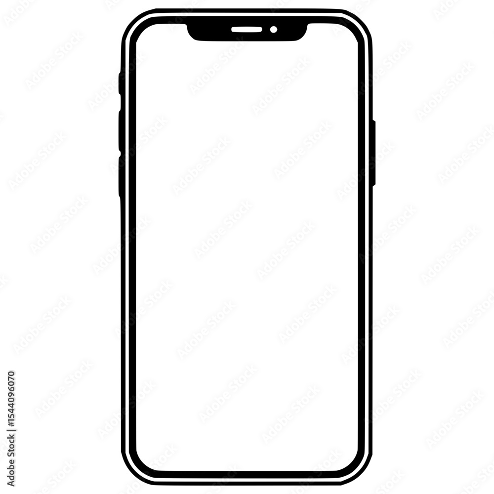 Design of a simple vector smartphone outline for various uses Design of a simple vector smartphone outline for various uses