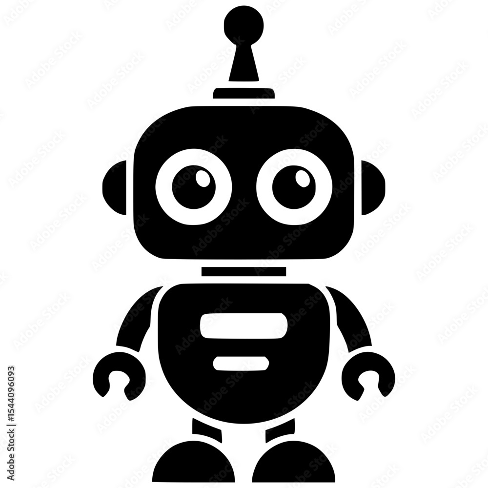 Fototapeta premium Cute vector robot design for kids and educational materials