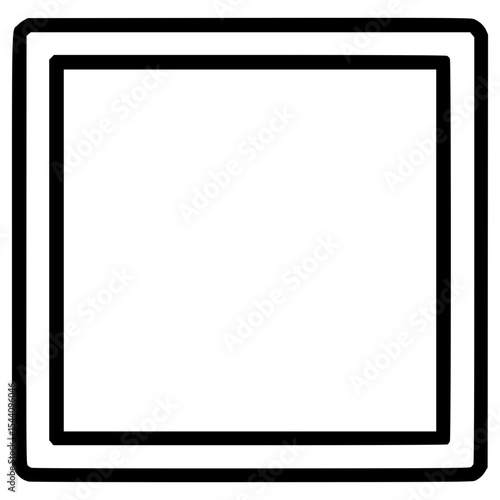 Simple black outline of a square shape with thick border design