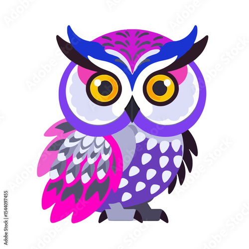 Cute Cartoon Owl Illustration- Whimsical Bird with Big Yellow Eyes- Unique Design for Children- Animal Art- Night Bird- Nature Illustration- Owl Lover Gift