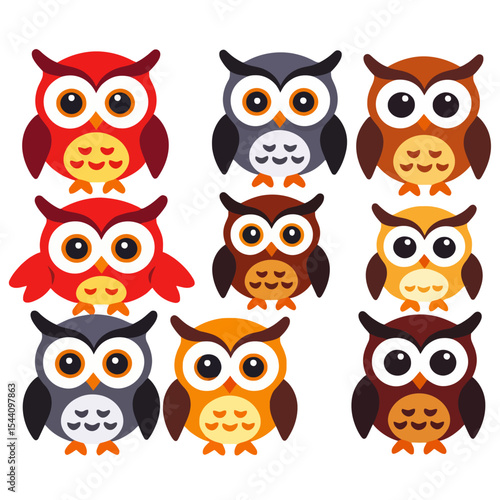 Wallpaper Mural Cute Colorful Owls Illustration- Whimsical Owl Pattern- Cartoon Owls Clipart- Owl Themed Designs- Kids Room Decor- Nursery Art- Owl Vector Graphics Torontodigital.ca