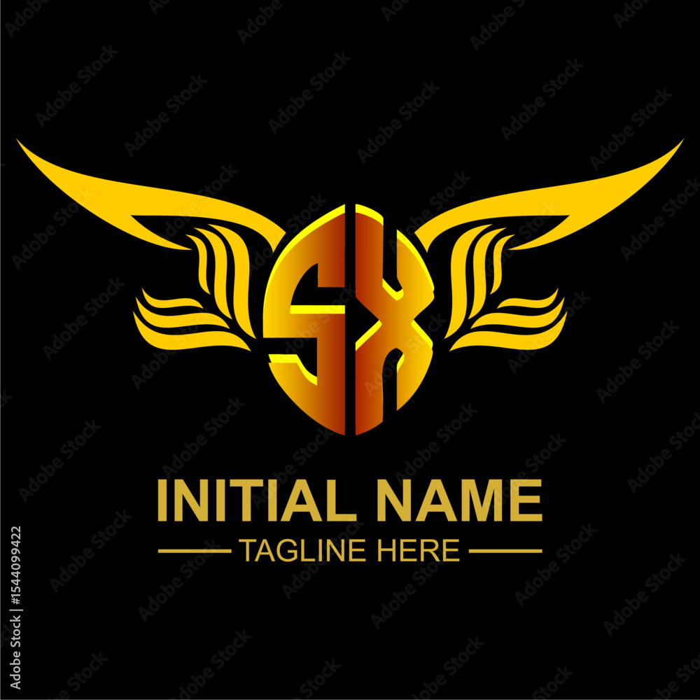 SX Golden Wing Emblem Logo SX Golden Wing Emblem Logo