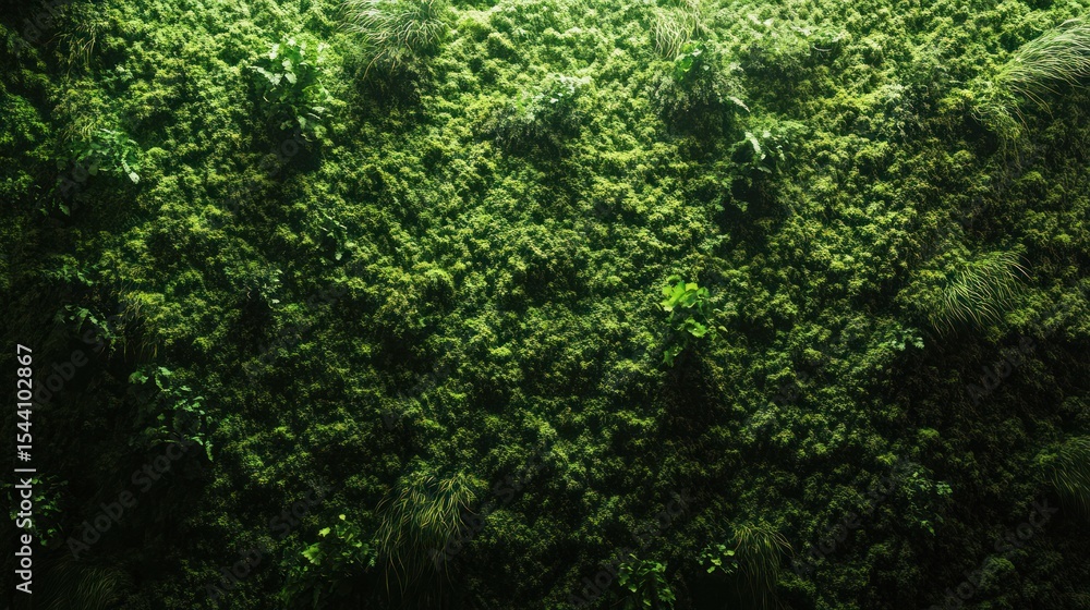 Obraz premium Lush Green Vertical Garden Wall: A Textured Tapestry of Nature