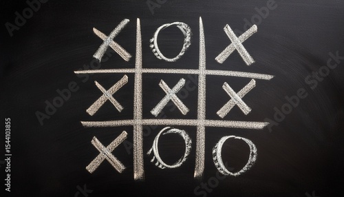 tic tac toe game on blackboard