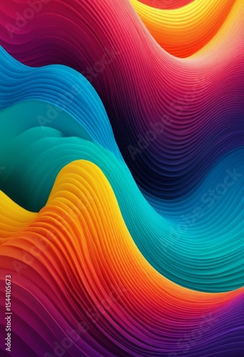 Abstract color gradient background with waves
