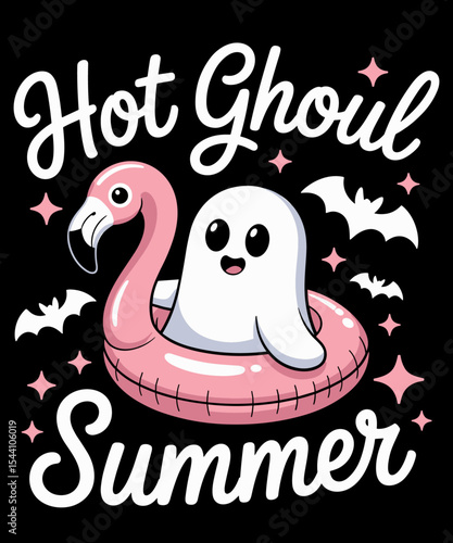 Hot Ghoul Summer Flamingo Ghost Summerween