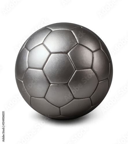 Pelota cromada de color plateado con fondo transparente