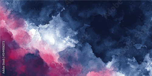 A purple and black backdrop with abundant smoke rising from both the top and bottom corners. abstract vintage randomly painted canvas, fabric with color paint spots and blots texture for design 