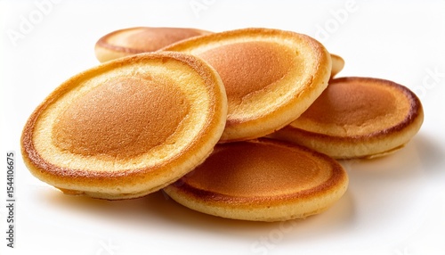 mini pancakes isolated on white background