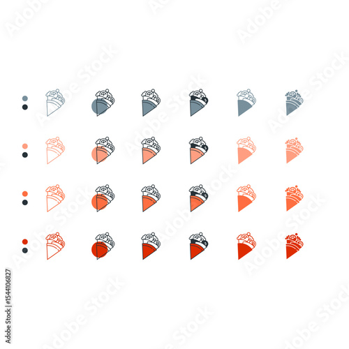 Crepe icon symbolizing thin folded dessert.