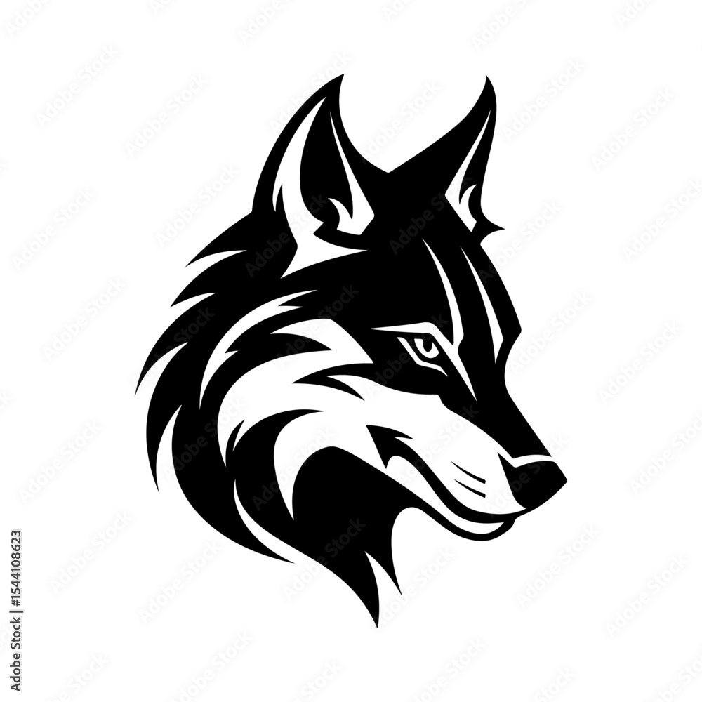 Obraz premium Stylized wolf head isolated on white background