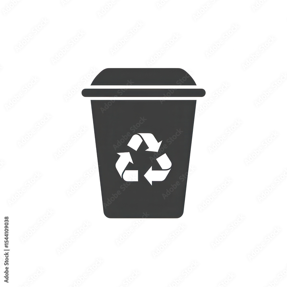 Recycling bin icon with recycle symbol isolated on transparent background Recycling bin icon with recycle symbol isolated on transparent background