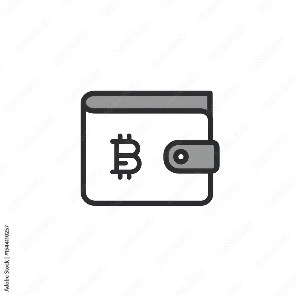 Bitcoin wallet icon illustration isolated on transparent background Bitcoin wallet icon illustration isolated on transparent background