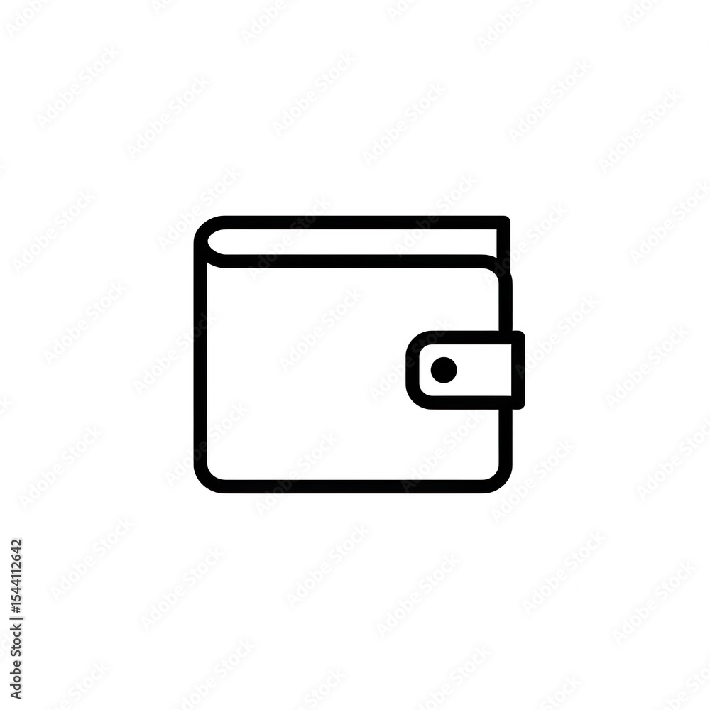Simple wallet outline icon isolated on transparent background Simple wallet outline icon isolated on transparent background