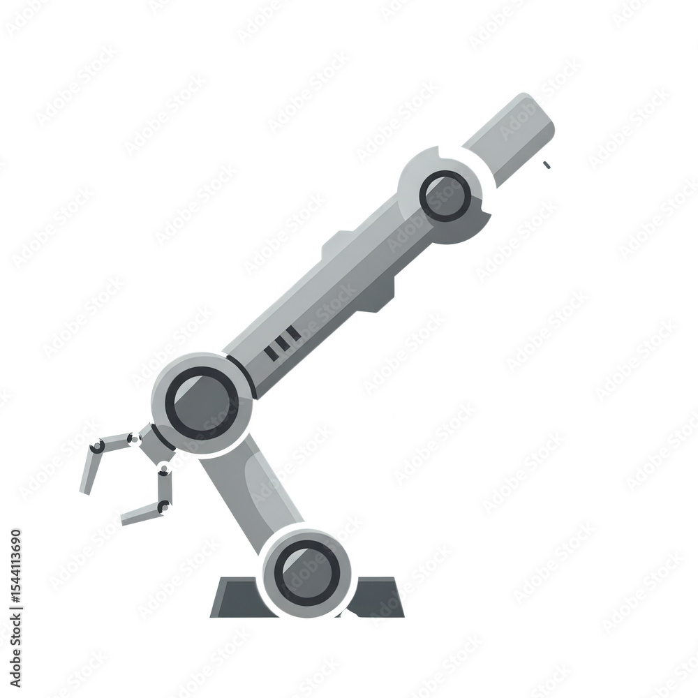 Robotic arm illustration isolated on transparent background Robotic arm illustration isolated on transparent background