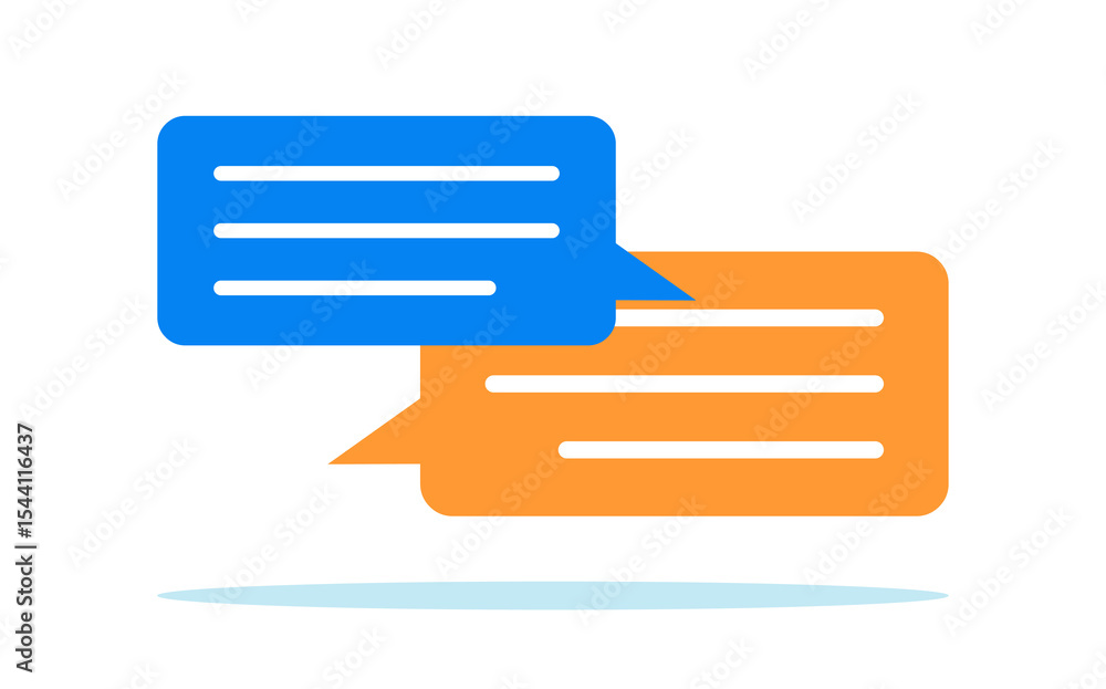 Illustartion graphics in flat design style. Conversation icon. Conversation and message bubbles. Illustartion graphics in flat design style. Conversation icon. Conversation and message bubbles.