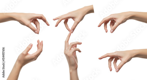 Human Hands in Various Gestures on White Background 9.