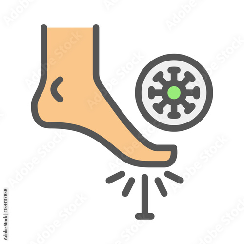 tetanus filled outline icon. virus infection color line illustration.
