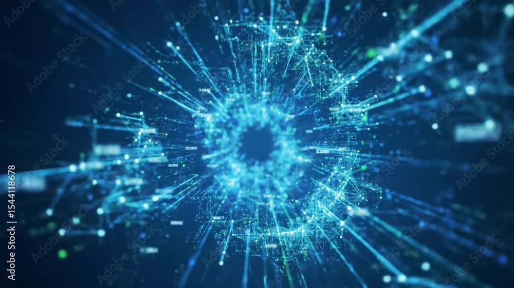 Digital Cyberspace with Particles and Digital Data Network Connections. High Speed Connection and Data Analysis Technology Digital Background Concept. Digital Cyberspace with Particles and Digital Data Network Connections. High Speed Connection and Data Analysis Technology Digital Background Concept.