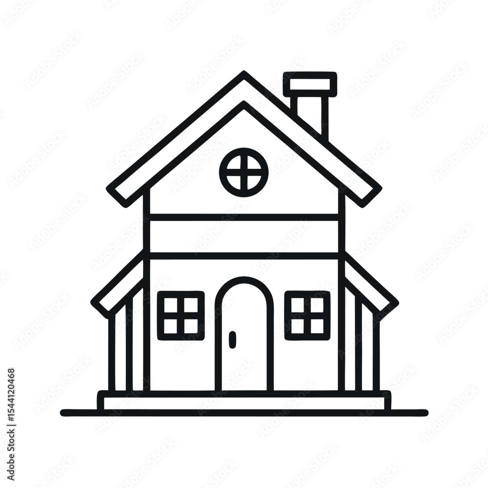 Minimal line art vector of a toy house on a white background. Perfect for kids’ products, toy branding, early education, nursery design, and playful minimalist illustrations. Minimal line art vector of a toy house on a white background. Perfect for kids’ products, toy branding, early education, nursery design, and playful minimalist illustrations.