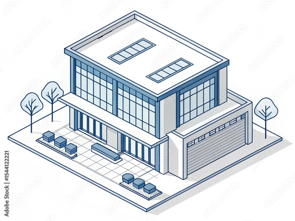 Fototapeta premium 3d model house. Isometric view 