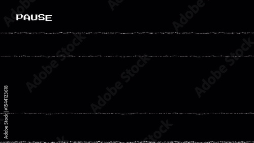 VCR playing and pausing a VHS blank tape with noise overlay. Alpha channel 4K video