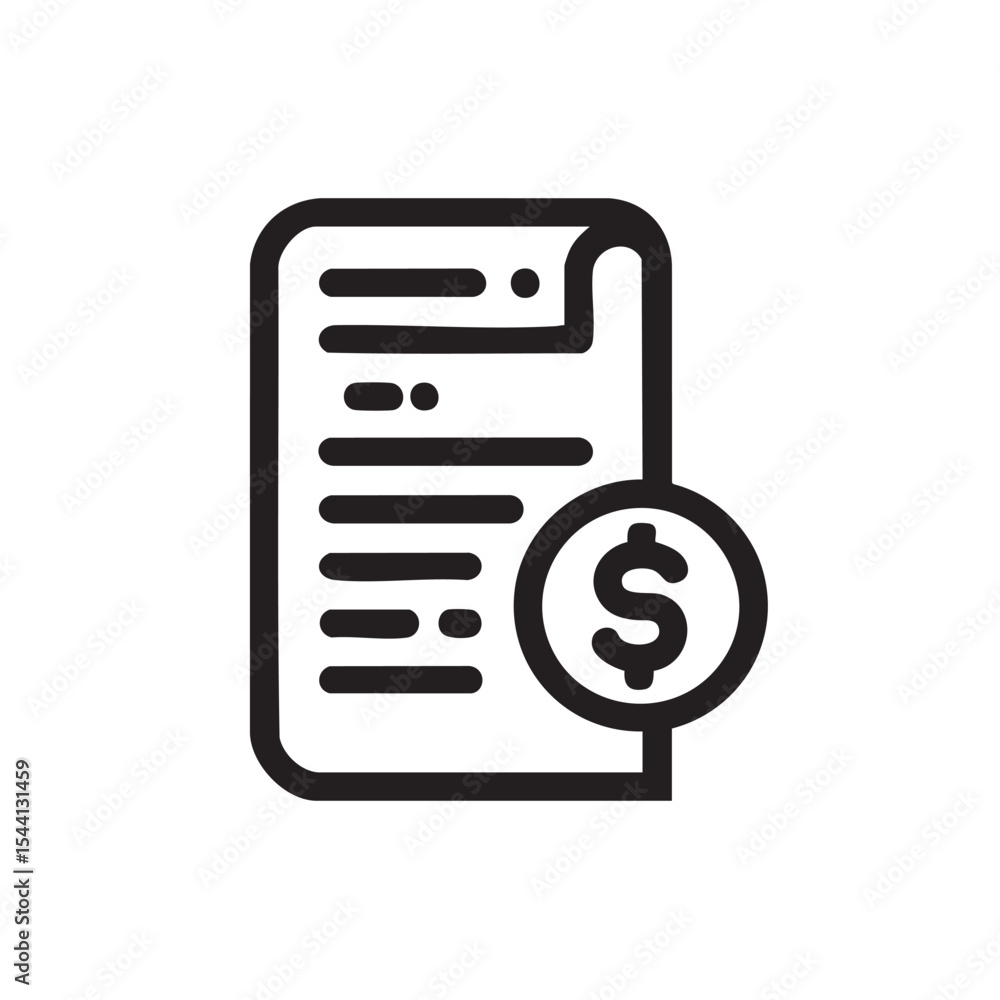 Fototapeta premium Invoice template with dollar symbol for financial transactions