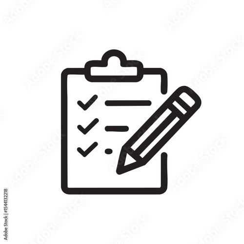 Checklist with pencil for task management and organization