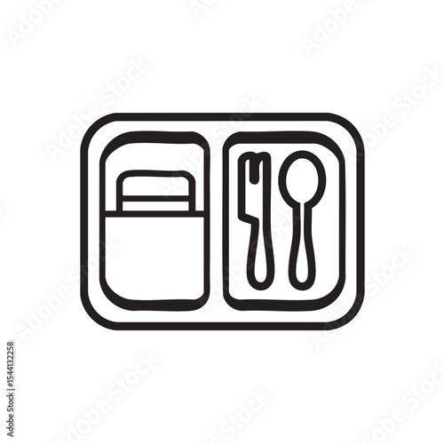 Lunch box with utensils and compartment for snacks