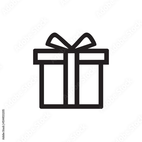 Simple gift box icon for celebration and occasion design