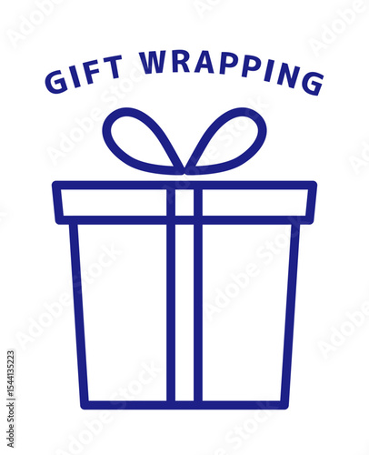 Gift box ICON_GIFT WRAPPING blue line
