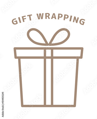 Gift box ICON_GIFT WRAPPING gold line