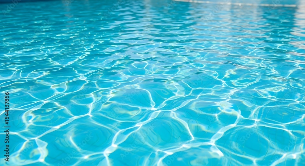 Fototapeta premium Sparkling Blue Pool Water Texture and Reflections