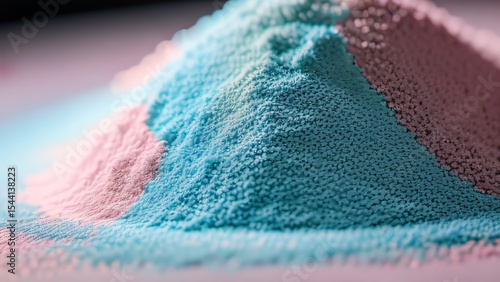Textured Powder Blend Close-Up of Pastel Pink and Blue Pigment