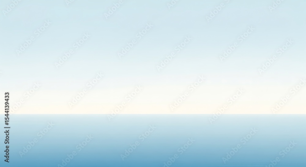 Obraz premium Serene Minimalist Seascape Subtle Blue Gradient Horizon