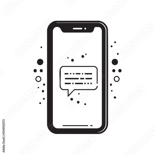Mobile communication concept with text bubbles for design