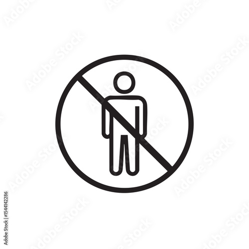 No entry symbol prohibiting person presence in area