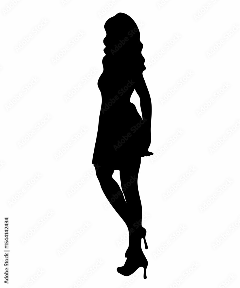 Fototapeta premium Stylish Woman Silhouette for Fashion Concept and Design