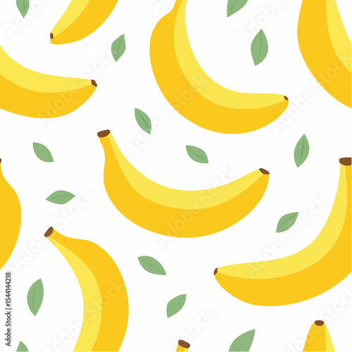 Seamless yellow banana pattern. Trendy hand drawn texture.