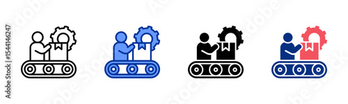 Production icon sheet multiple style collection	