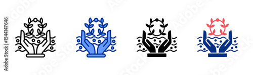 Sustainability icon sheet multiple style collection