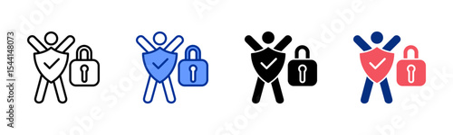Security icon sheet multiple style collection