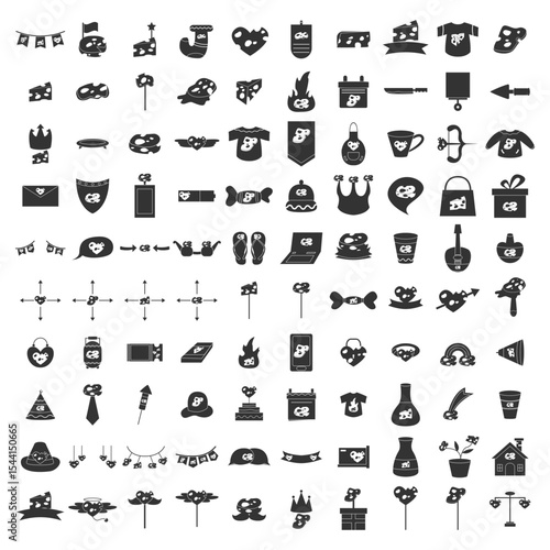 Cheese Lovers Day Silhouettes. Easy To Edit. EPS 10