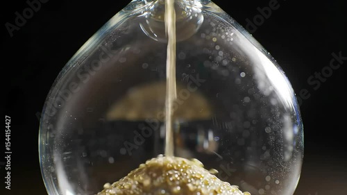Hourglass Dripping Slowly in Dark Minimalist Setting