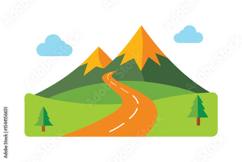 Scenic Mountain Road Trip Winding Path to Adventure