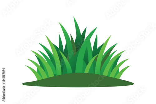 Vibrant Green Grass Illustration Lush Meadow, Nature's Beauty